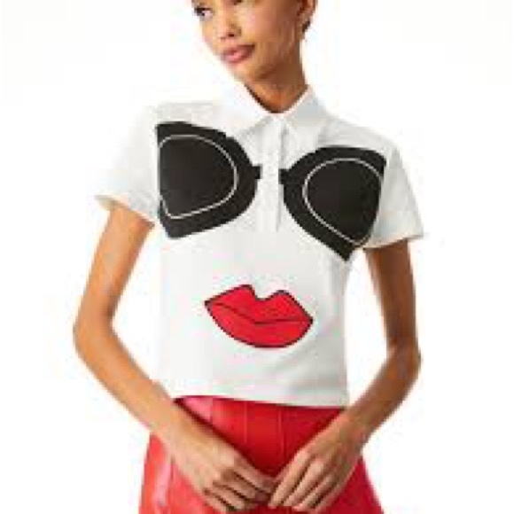 Alice + Olivia MARSHA STACE FACE CROPPED POLO - Picture 1 of 9